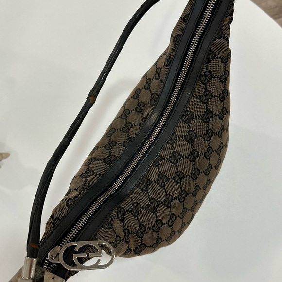 Gucci Dark Canvas hobo leather Shoulder Bag - Picture 10 of 16